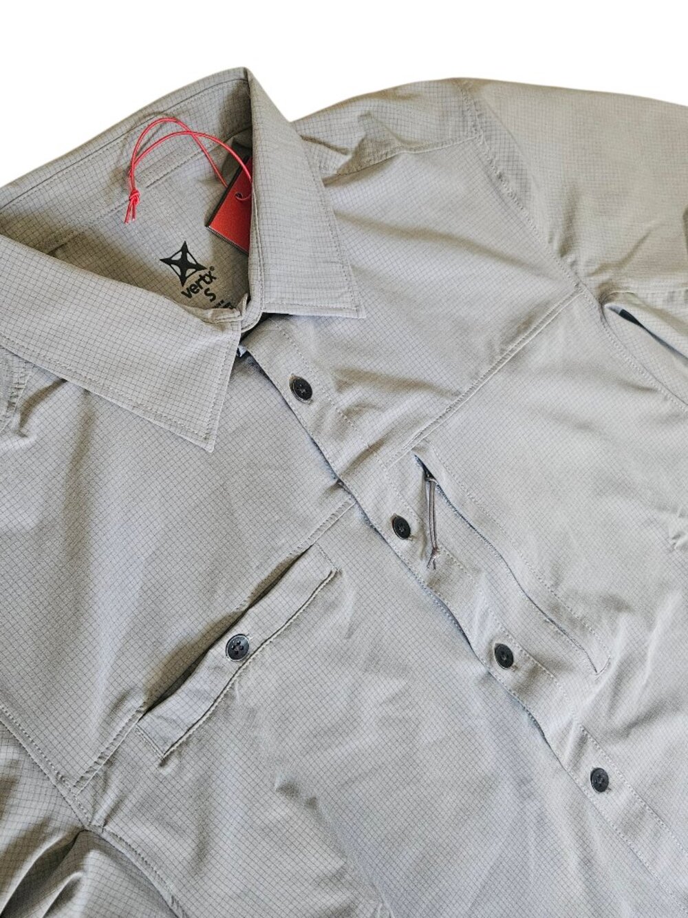 NWT Vertx Short Sleeve Flagstaff Shirt Men's Small Gray Chest Pockets Tactical